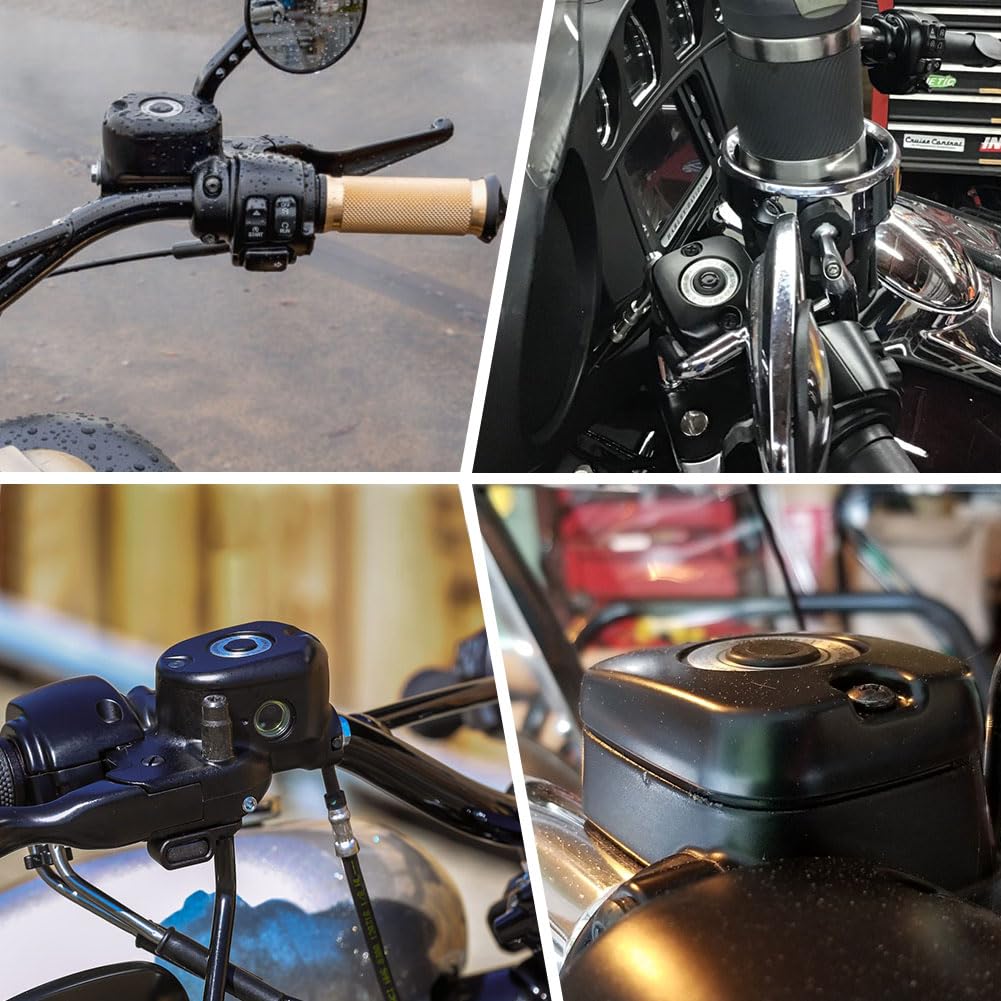 FSFY Coperchio pompa freno anteriore nero per modelli per Harley Big Twin dal 1996 in poi, VRSC dal 2002 in poi e per Sportster dal 1996 al 2003