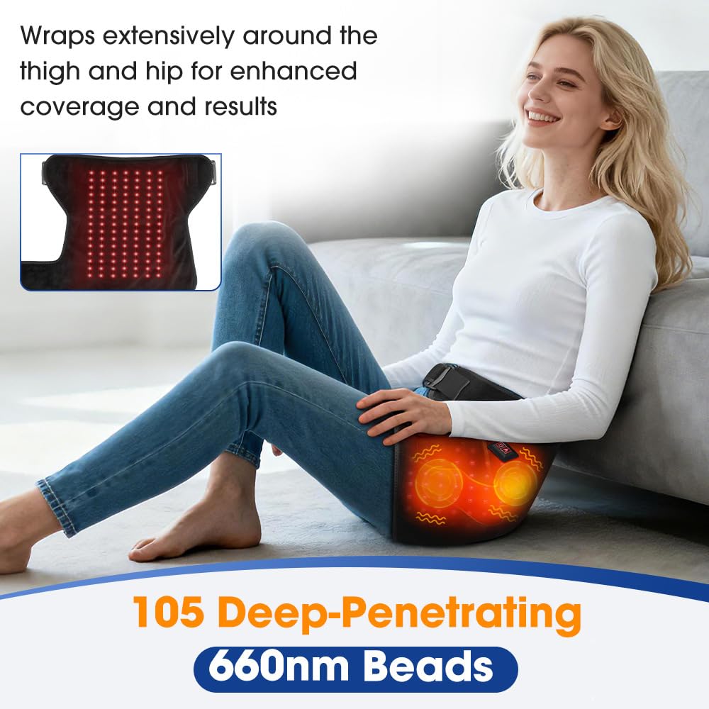 Ceinture Chauffante Pour Hanches, Coussin Chauffant Sans Fil Pour Hanche/Sciatique,3 NiveauxtempéRature Et Mode Vibration,Coussin Chauffant éLectrique Pour Hanche/Cuisse