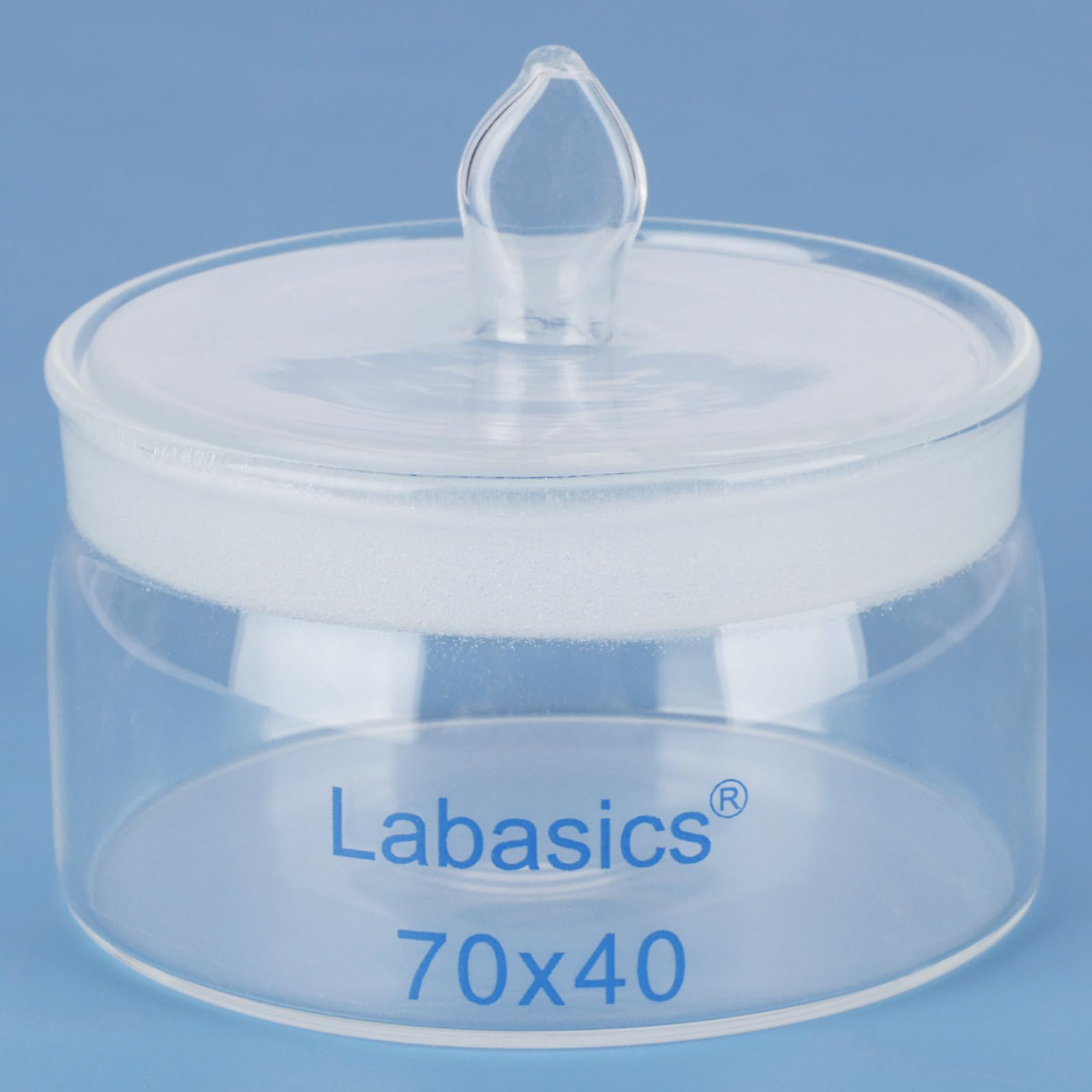 Labasics Bottiglia di Pesata in Vetro Borosilicato, Diametro 70 mm, Altezza 40 mm, con Tappo in Vetro Smerigliato, Bocca Ampia per Laboratorio