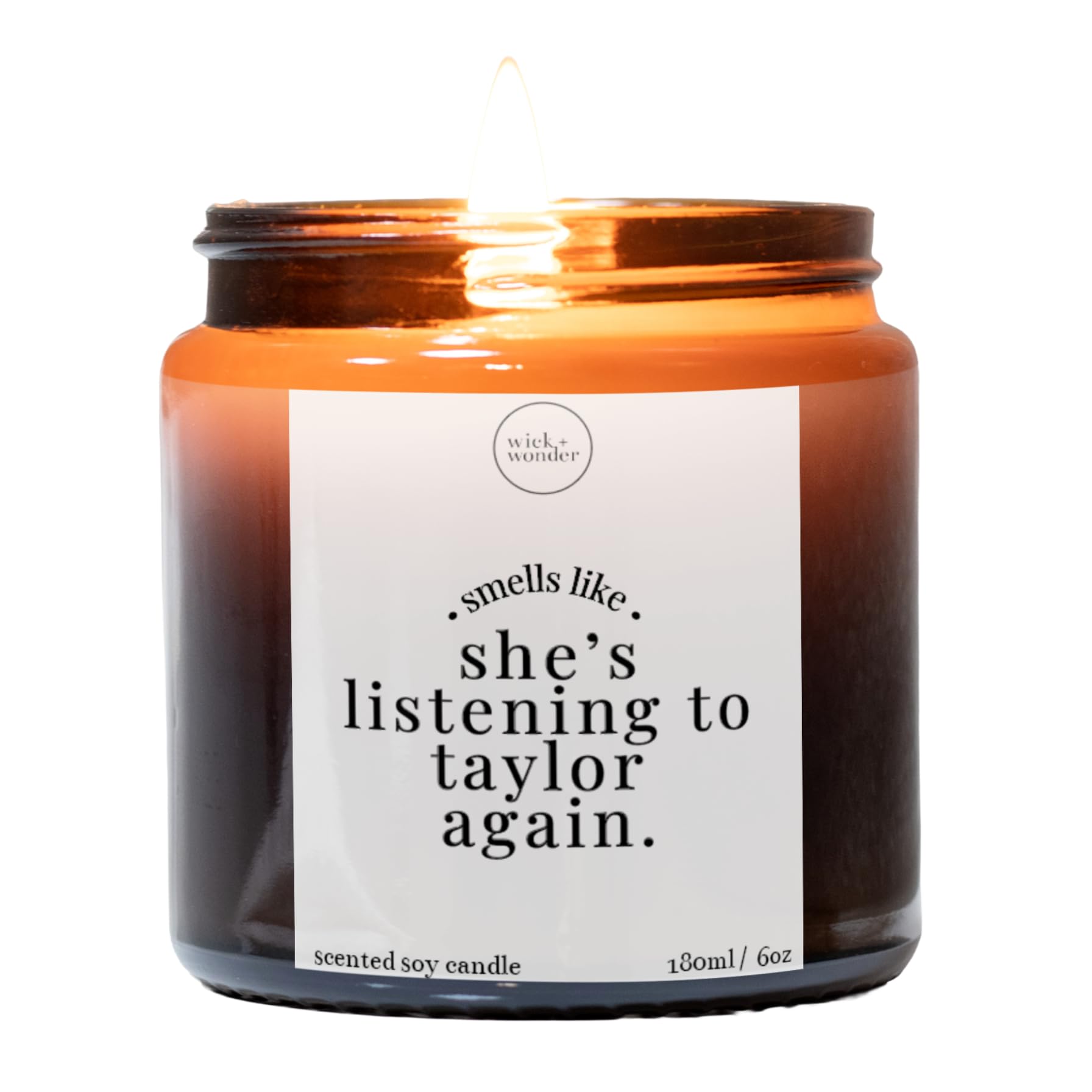 Smells Like She's Listening to Taylor Again Candle | Luxury Soy Wax Candle | Candle Gift for Her Birthday Christmas Secret Santa (180ml, 35-40hrs Burn)