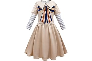 Megan Costume for Kids Girls Big Bow School Uniform Dress Halloween Horror