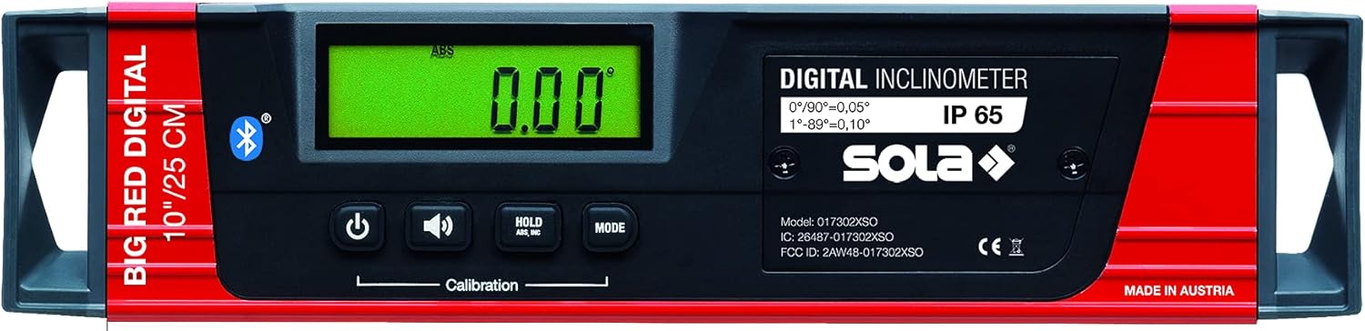 Buy SOLA LSB10DBT Digital Level & Inclinometer with Bluetooth, Big Red ...