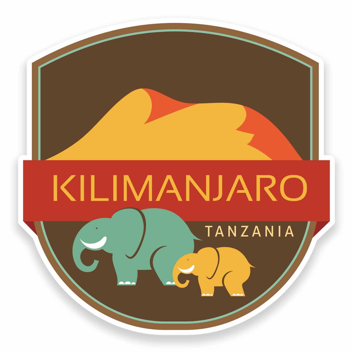 Destinationvinyl Multi 2 X 10Cm Kilimanjaro Tanzania Africa Travel Luggage Sticker Flag Laptop #9549 (10Cm Wide X 10Cm High)