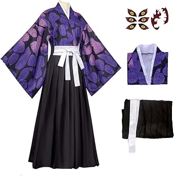 TMSREBU Kokushibou Cosplay Costume Role Play Kimono Outfit Uniform for Unisex