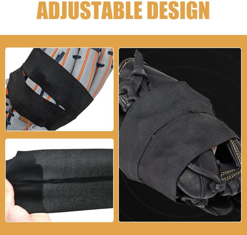 Toddmomy 4pcs Baseball Glove Wraps Elastic Polyester Mitt Wraps for Catchers Preserves Shape and Pocket Baseball Supplies