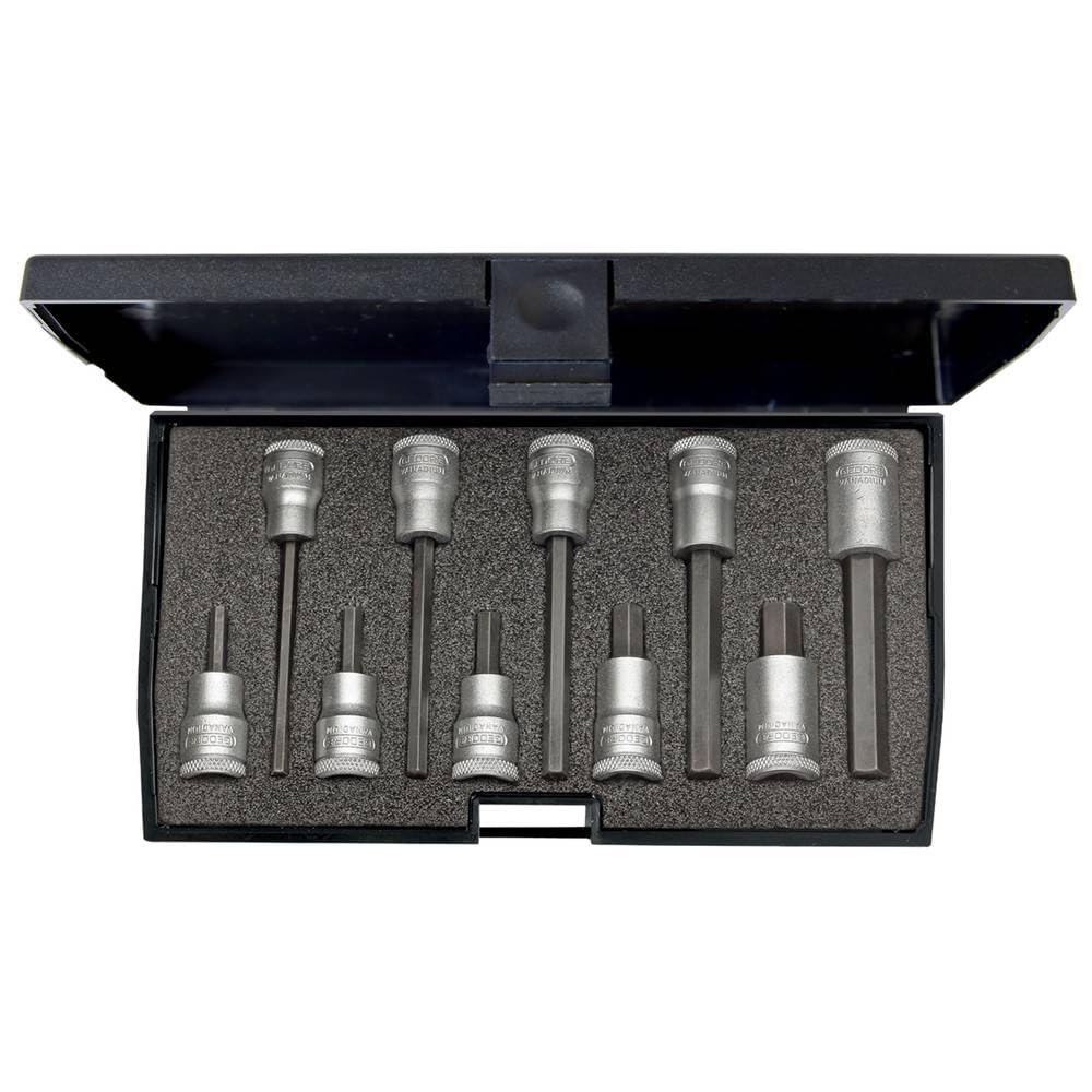 Juego de vasos destornilladores 3/8" 10 pzas hexagonal 4-10 mm