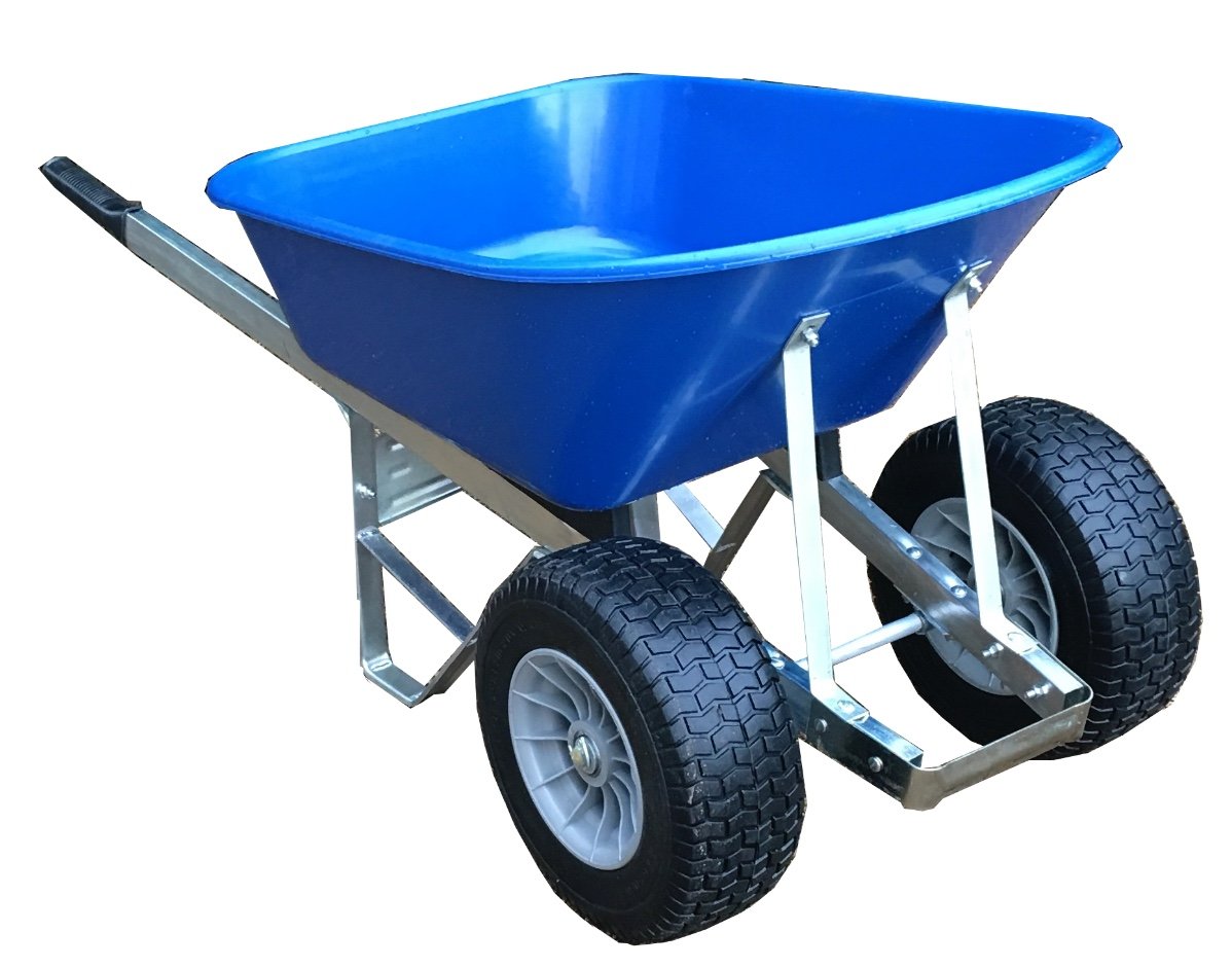 Buy Blue 120L wheelbarrow twin boy wider wheel Puncture proof wheels