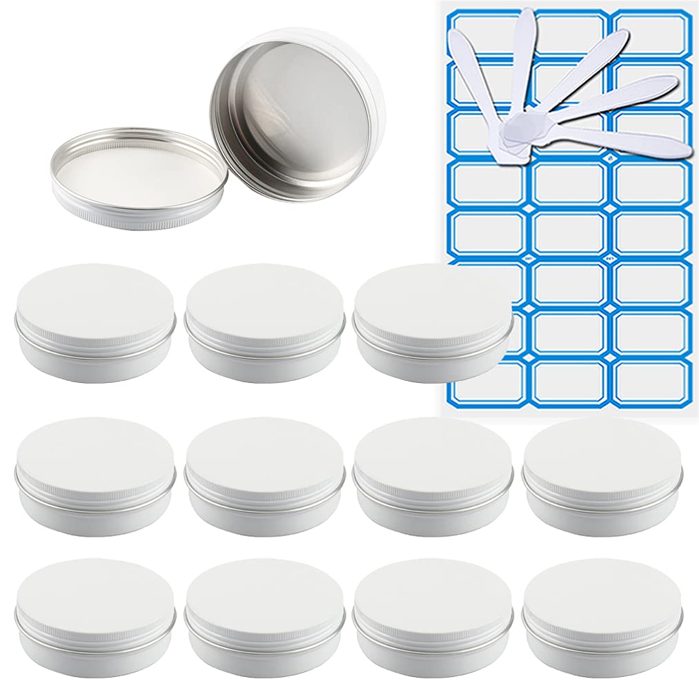 10 Piezas Tarros de Aluminio con tapa Rosca 15ml, Negro Mate Tarros de Aluminio Vacíos Redondo para Contenedor De Cosméticos Cremas Caja de almacenaje con 5 Espátula y 1 Etiqueta — view 40