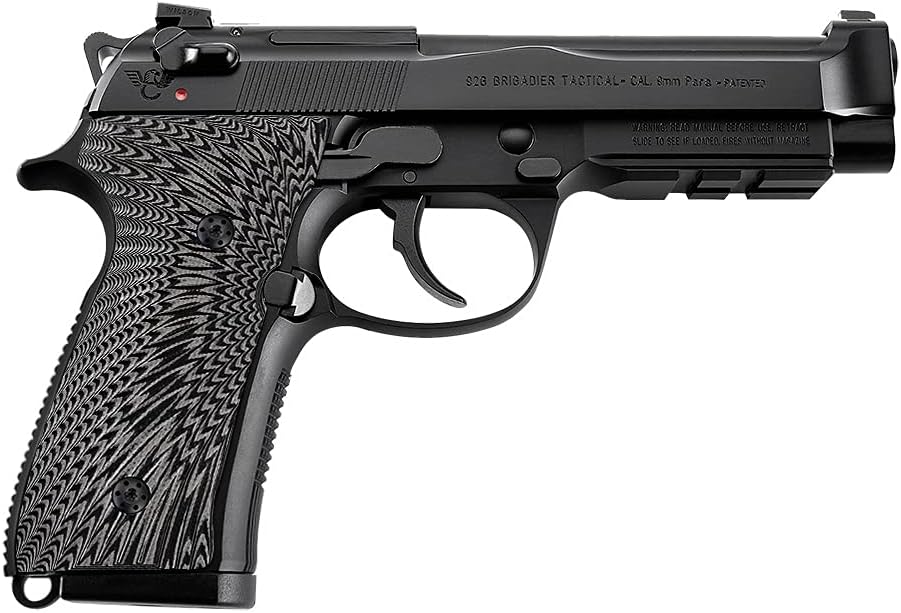 Cool Hand G10 Grips for Beretta 92/96 Full Size, 92 FS, m9, 92a1, 96a1, 92 INOX, Black Gun Grips Screws Set Included, Sunburst Texture, 1/4" Thin