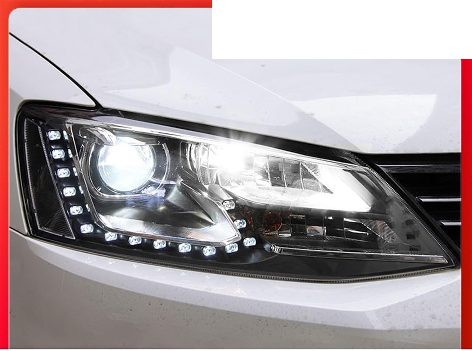 LED Headlight Compatible With VW Jetta Headlights 2011-2018 Jetta Gli LED Headlight Europe Version Led Drl Hid Bi Xenon Auto Accessories(Headlight No Bulb)