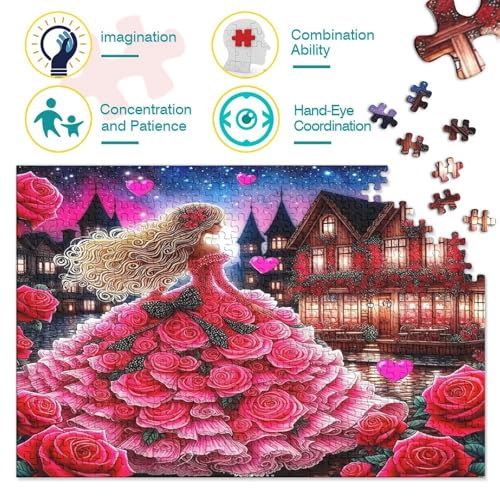Puzzle de 1000 piezas con corte preciso de cartón de 70x50 cm de la hermosa casa rosa 3
