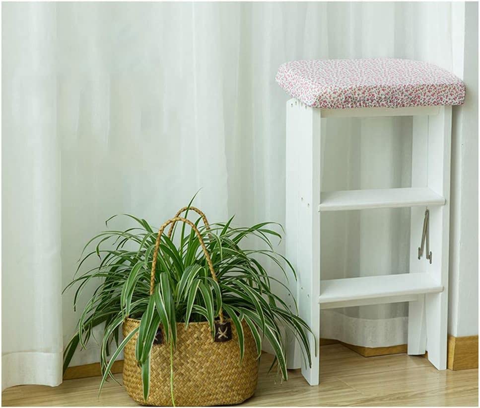 Escalera plegable de madera con funcion de taburete de pie 2