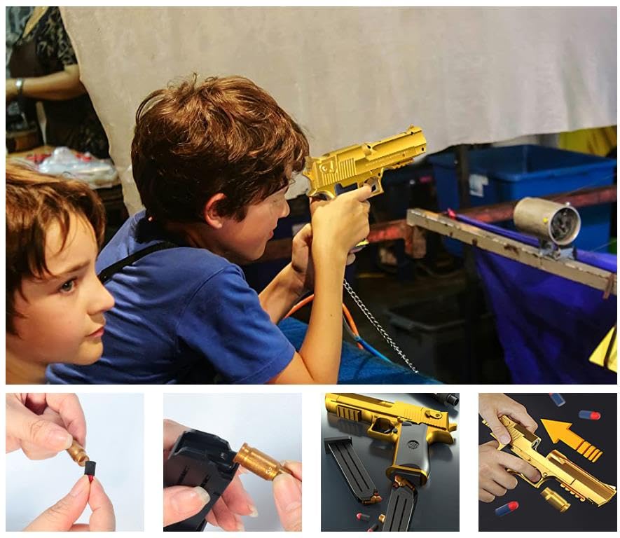 Image of Guns for Boys and Girls | Soft Rubber Foam Bullet Gun Toys | Pull Back Slide | Gun Pistol Original Jump Out shel