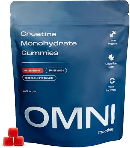 Gomitas de monohidrato de creatina  Apoya el crecimiento muscular, la recuperación y la función cerebral  Conveniente y fácil de tomar  Gran sabor