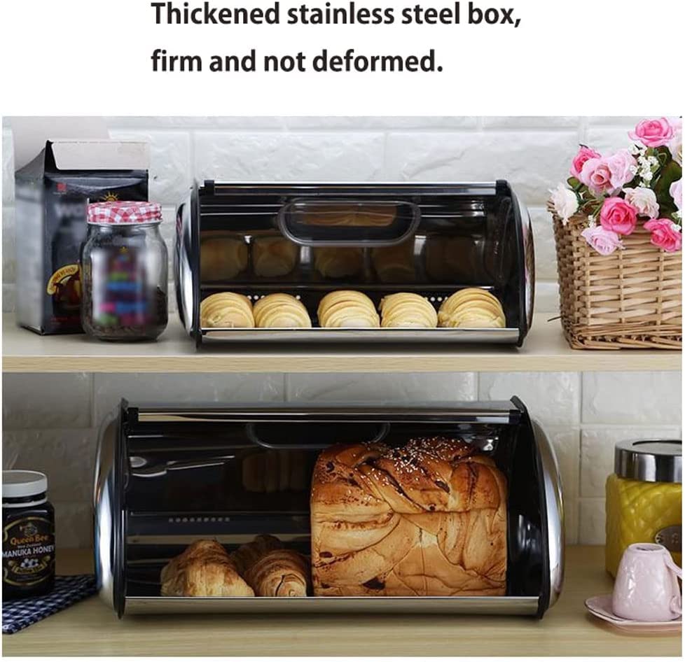 Boîte à Pain Enroulable En Acier Inoxydable 2024 La Plus Vendue Avec Couvercle E