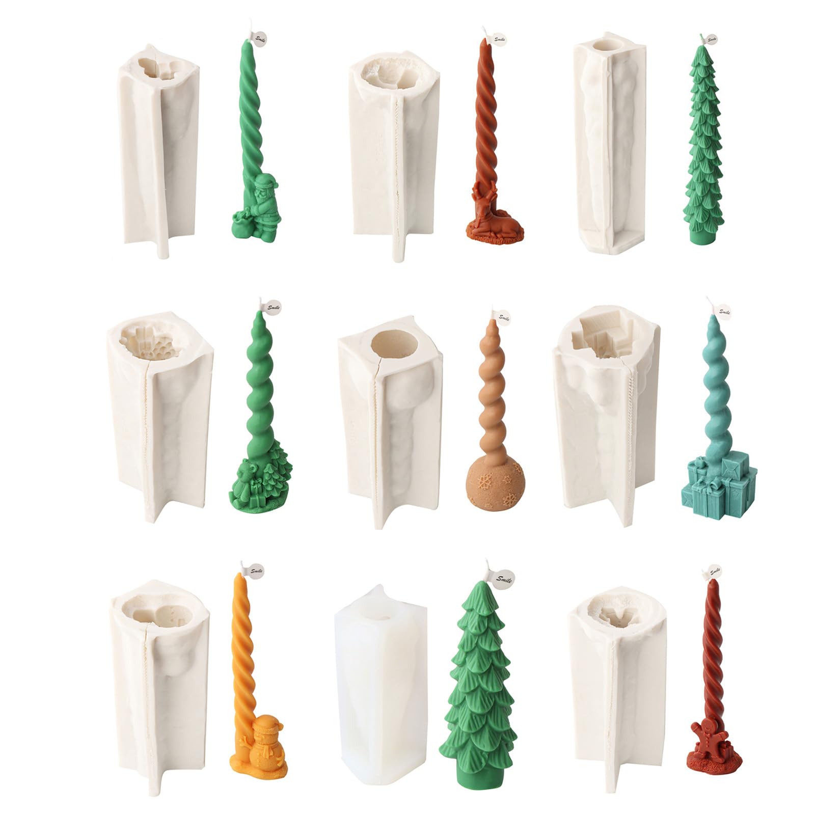 Moldes de resina Pilar espirales velas molde de silicona, G