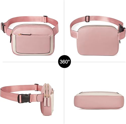 Miniatura 6 de CLUCI Riñonera para Mujer, Mini Bolsa Cruzada de Cintura Everywhere con Correa Ajustable, Riñonera de Cuero Vegano para Mujer