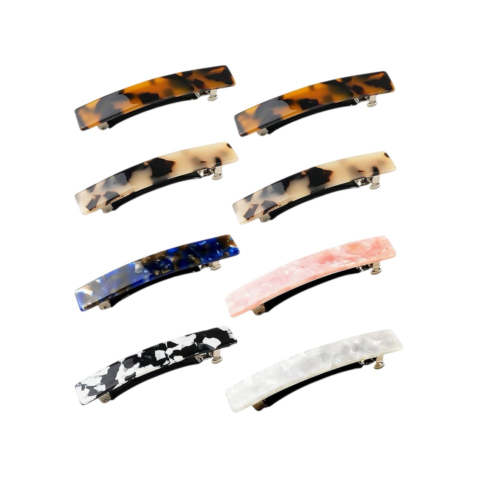 3Pcs Tortoise Shell Hair Barrettes, Acetate Hair Barrettes Acrylic French Design Hair Clips Automatic Hair Clip for Women Ladies-image-15