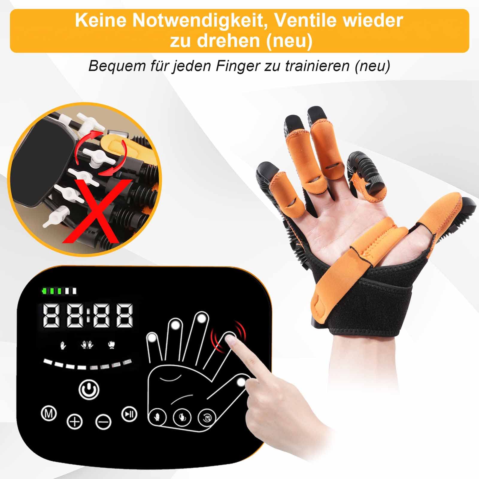 Verbesserte FingerHand Trainingsgerät, Hand Rehabilitation Robot Glove, Handtrainer Nach Schlaganfall, für Hemiplegie Fingertraining Rehabilitationsroboter Handschuhe, Rehabilitationstrainer Hand