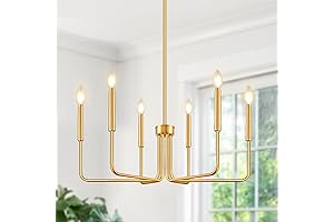 Golden Illumination: Embrace Elegance with Our 6-Light Farmhouse Gold Chandelier