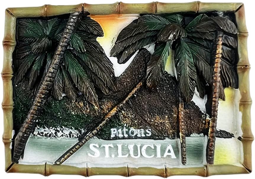 St.Lucia 3D Pitons Fridge Magnet Souvenir Gift,Resin Handmade St.Lucia Refrigerator Magnet Home & Kitchen Decoration Collection