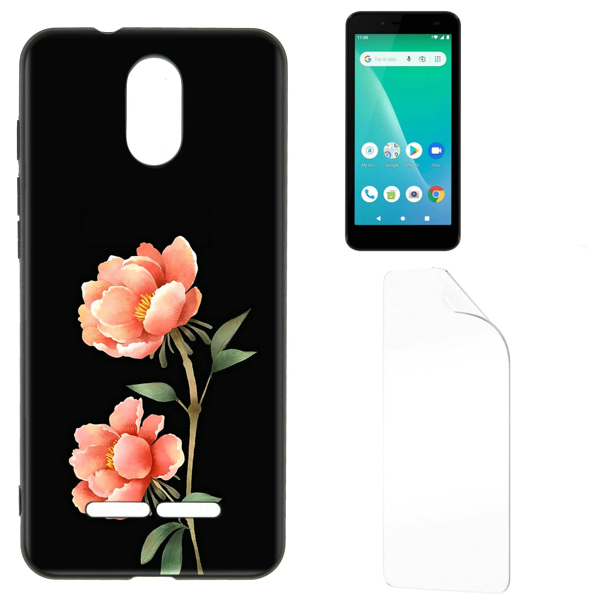 UMX U696CL Case Compatible for Unimax U696CL Phone Case Cover + Film Soft TPU Screen Protector YZH