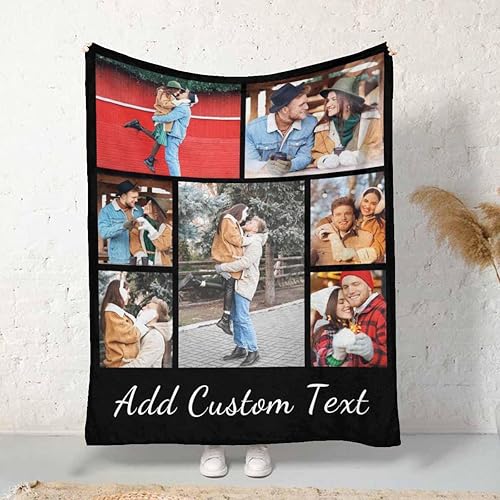 Miniatura 3 de Manta personalizada para mujeres y hombres, manta personalizada para boda, aniversario, San Valentín, manta personalizada con 7 fotos, manta de