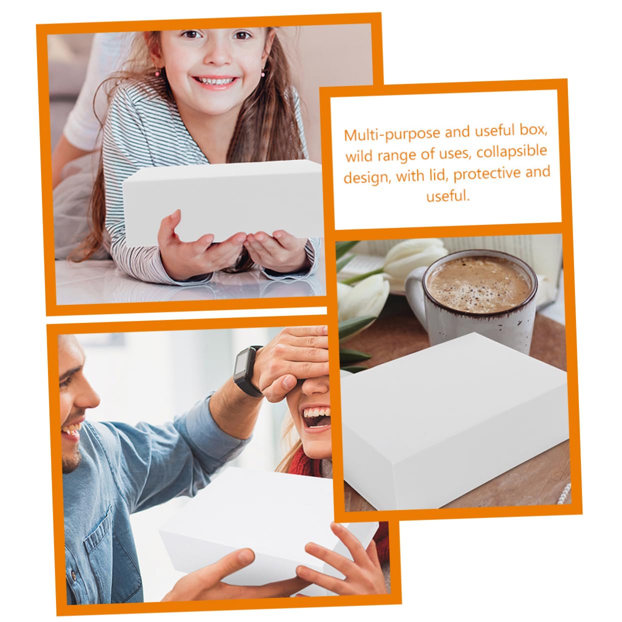 Scatola Regalo con Coperchio e Chiusura Magnetica in Cartone Bianco | Biscotti e Caramelle, Formato Pieghevole, Struttura Capiente Adatta a Compleanni e San Valentino