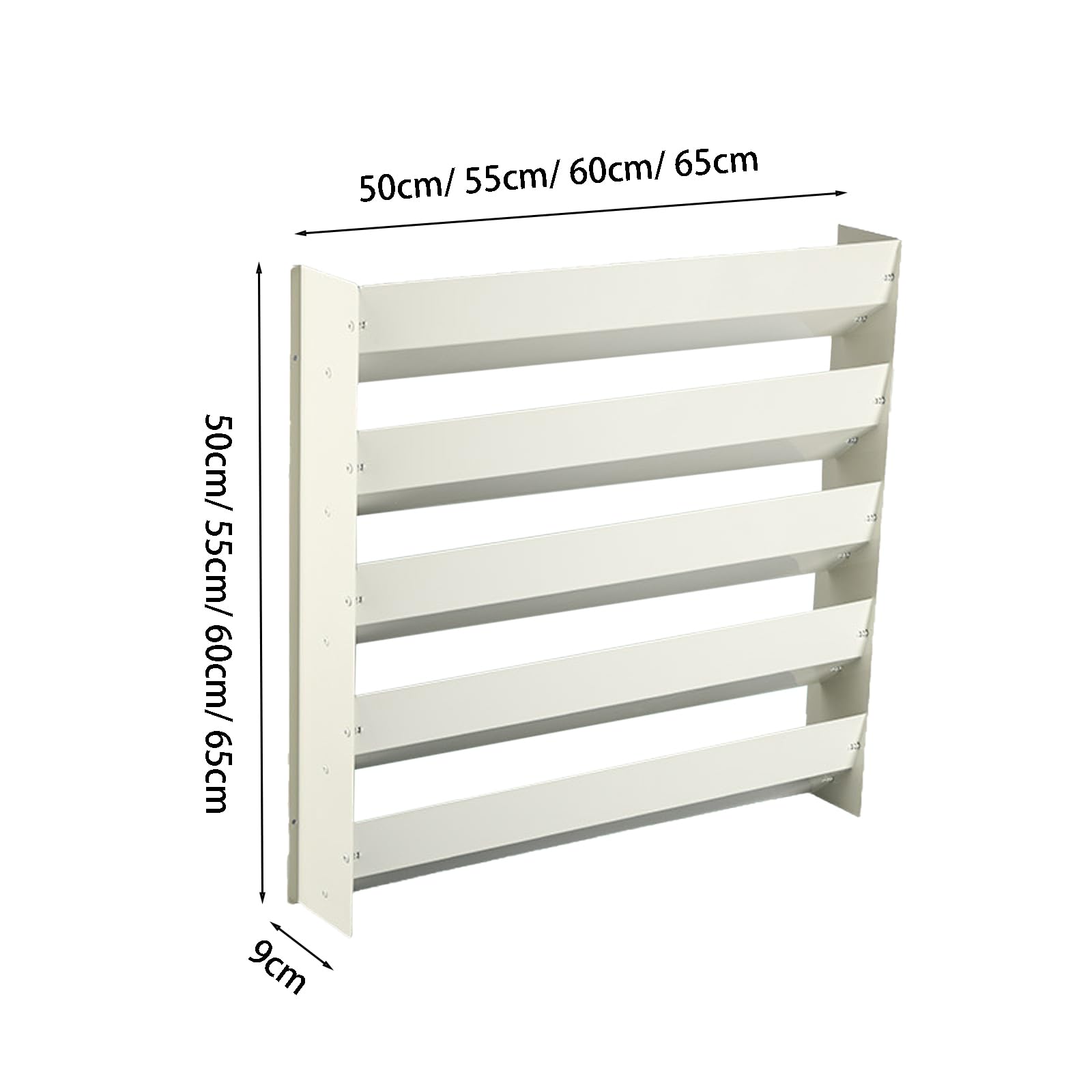 aria condizionata all'esterno, Deflettore esterno for copertura unità AC resistente alle intemperie, bianco in acciaio inossidabile, dimensioni multiple(50x50x9cm)