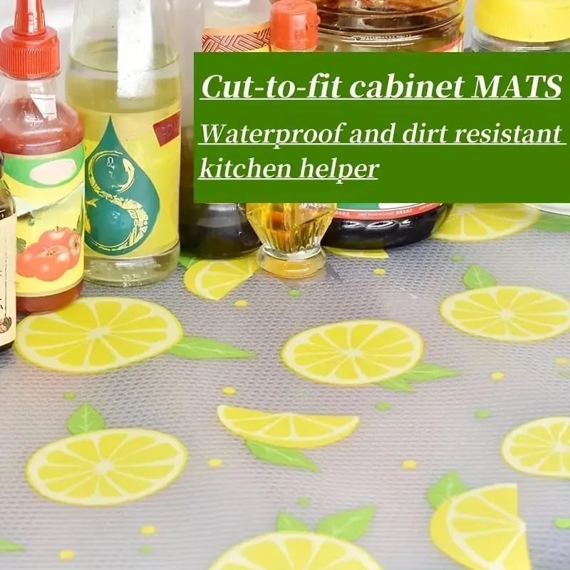 Image of EVA Food Grade Washable Anti Slip Mat /Sheet for Fridge, Shelf Liner, Table, Kitchen Drawer mat (3 Meter) (Lemon)