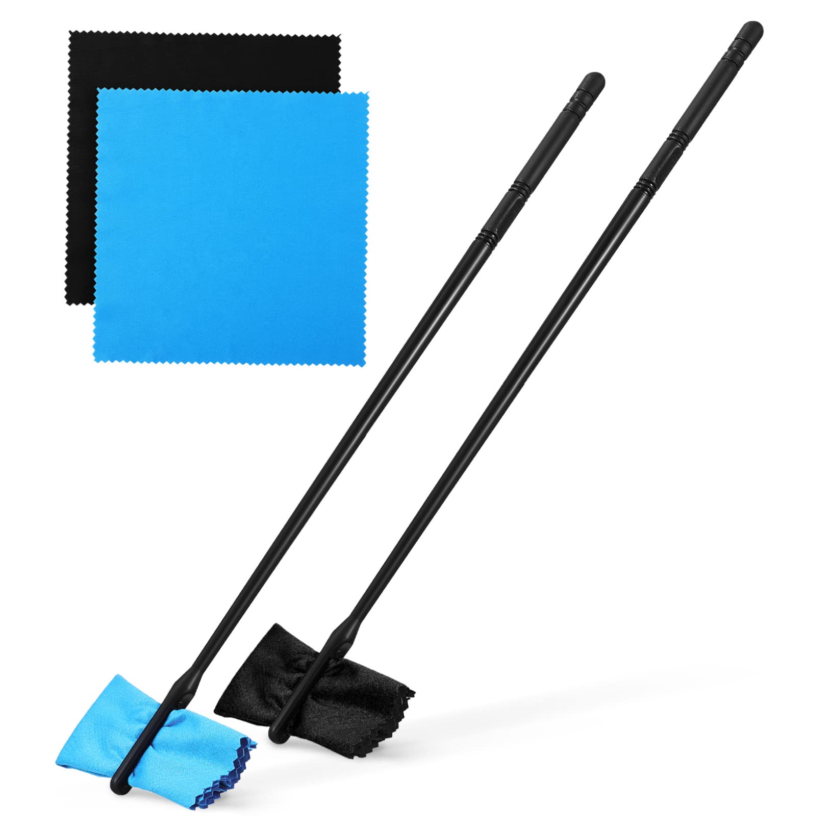 Levemolo Professional Flute Cleaning Kit 2 Plastic Flute Cleaning Sticks and Polishing Cloths