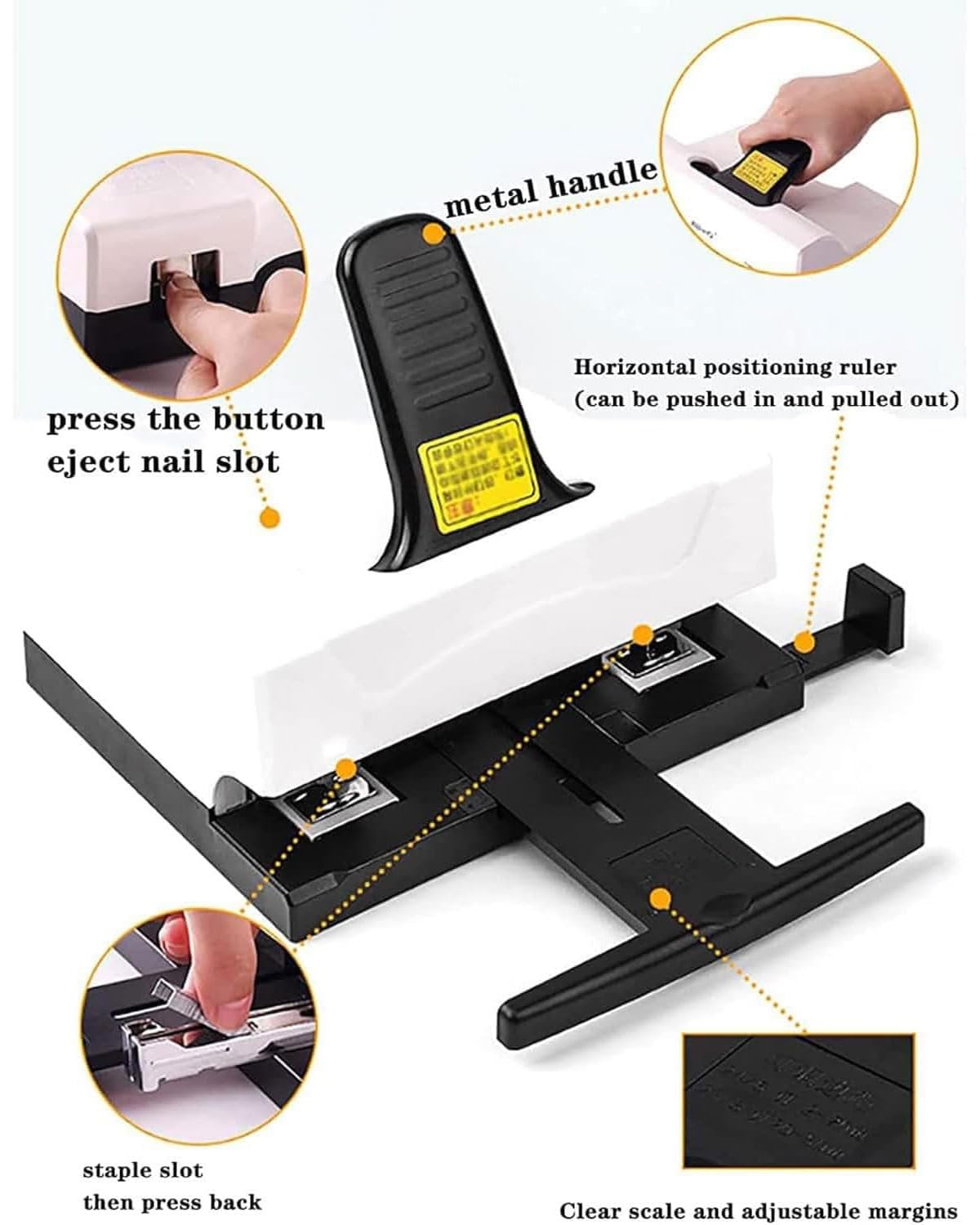 A4 Manuelle Doppelloch-Buchbindemaschine, Hochleistungs-Desktop-Doppelhefter-Heftmaschine, einstellbare Papiertiefe 2–15 mm und 50-Blatt-Bindung, Desktop-Broschürenbinder for Büro, Zuhause, Schule