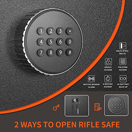 Atripark 10-12 Rifle Gun Safe, Gun Safes For Home Rifles And Pistols, Large Unassembled Rifle Safe With 2 Removeable Shelves, Quick Access Gun Cabinet With Digital Keypad #TOP1