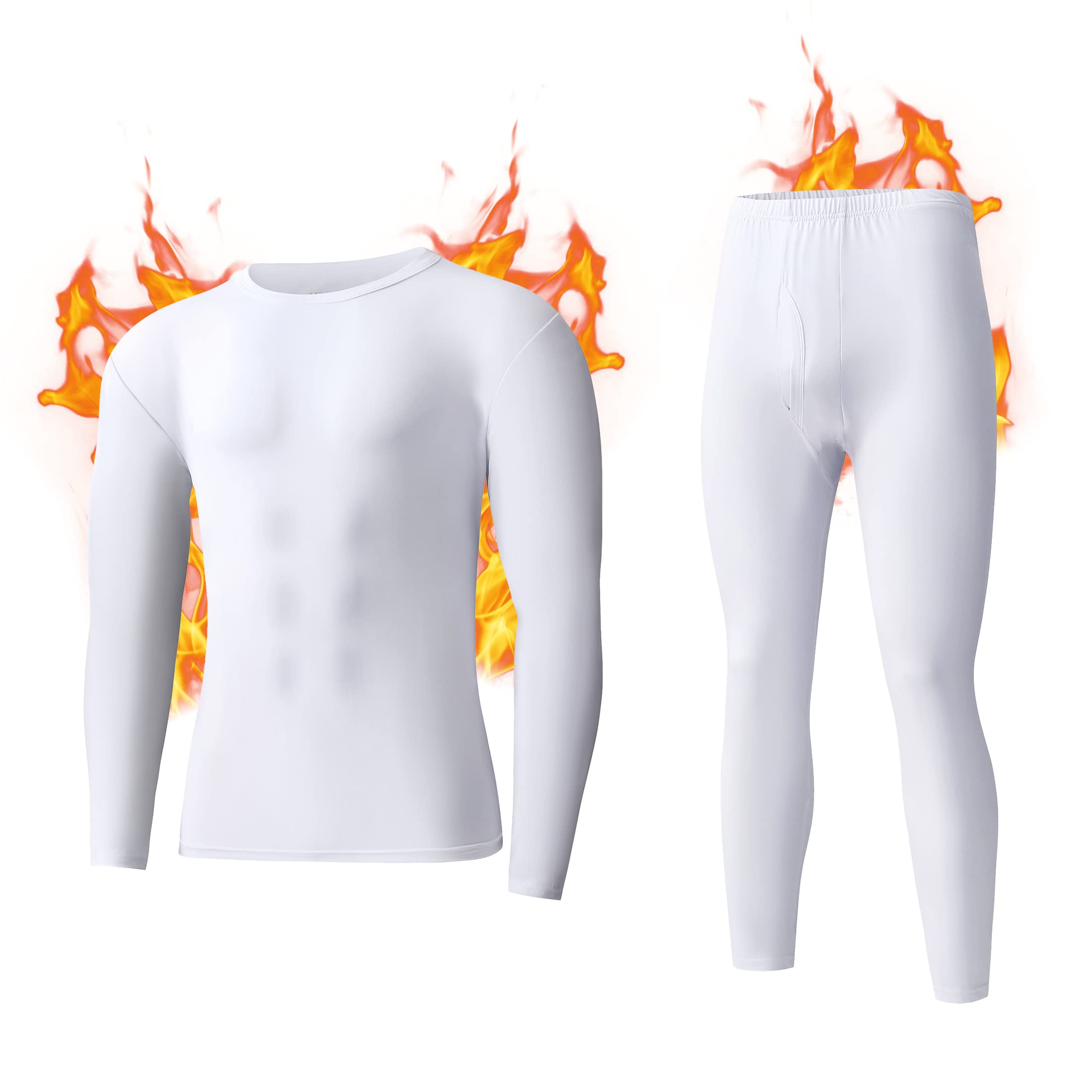 american trendsThermal Underwear for Men Heavy Weight Long Johns Base Layer Set with Fleece Lined