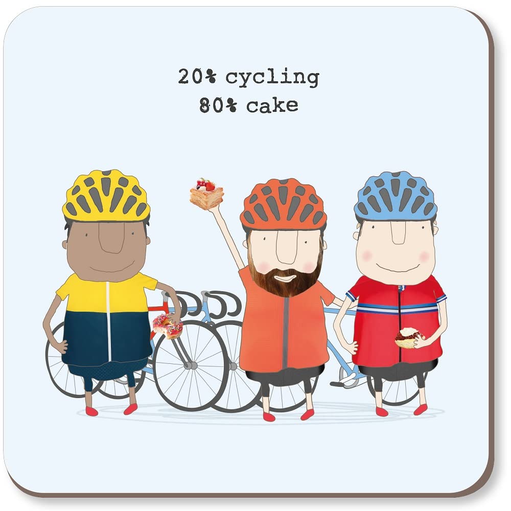 Rosie Made A Thing Men's 20% Cycling 80% Cake Coaster Gift Idea For Him Cst038