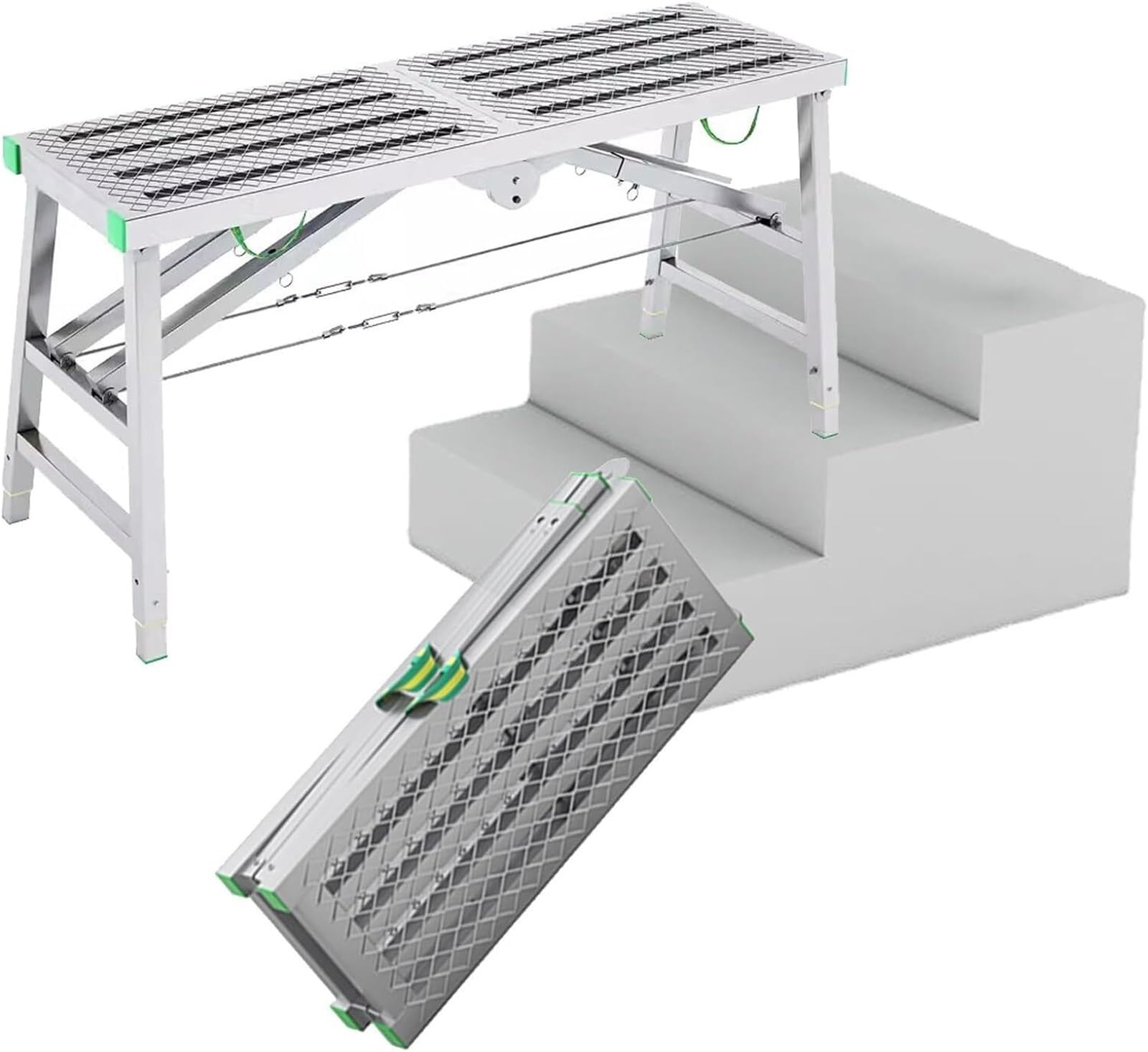 LMMIAOZ Portable Folding Scaffolding Equipment Multipurpose Work Platform Scaffold Tower Ladder For Home Improvement, Maintenance Work(A,200x40cm)