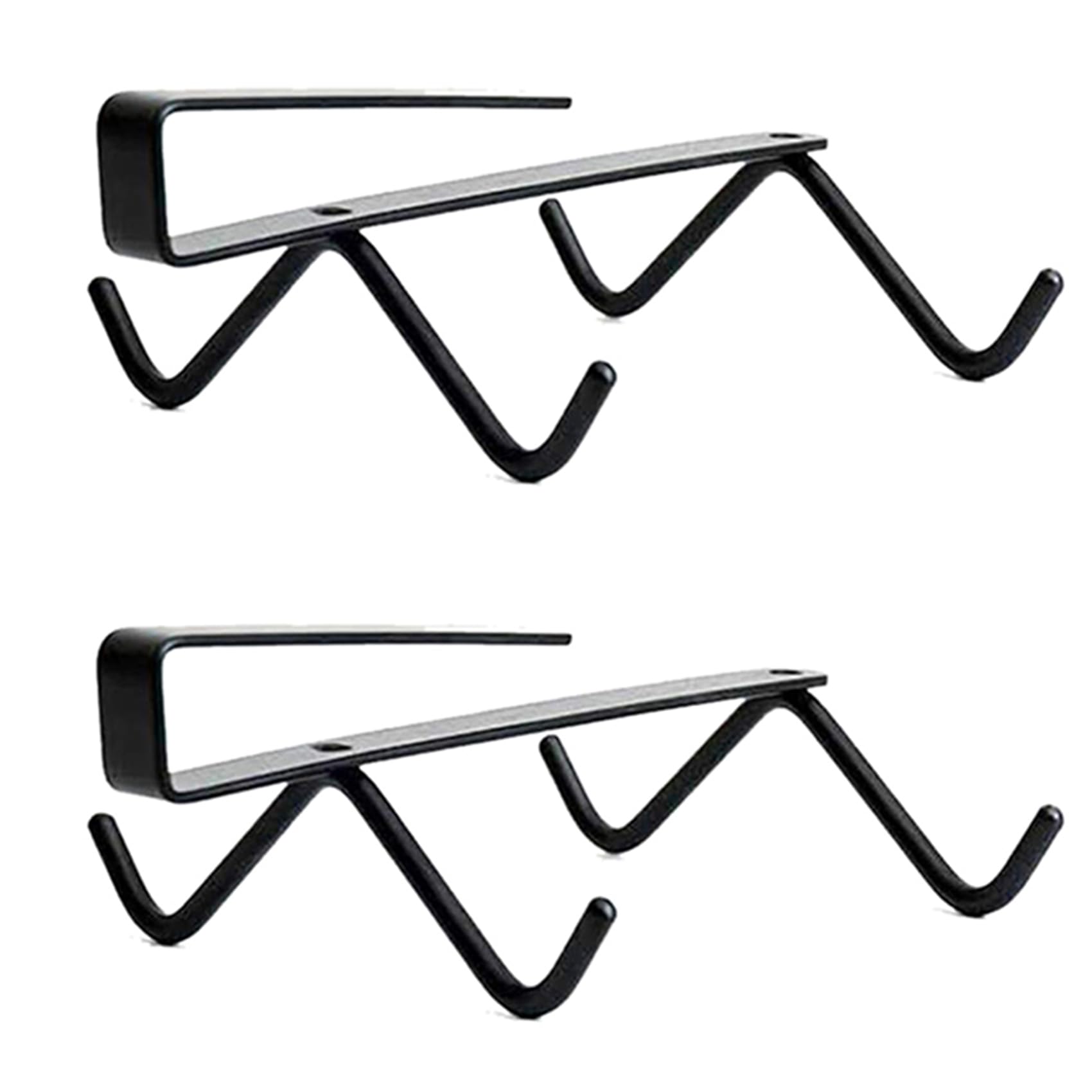 Hndhbfgrt Black 2X Cup Hook Under Cabinet With 4 Hooks Coffee Mug Rack Holder Nail Free Hanger Kitchen Hanging Storage Rack