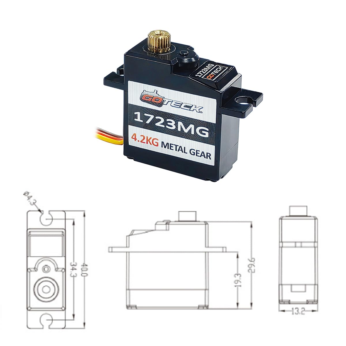 Servomoteur Numérique 17g à Engrenages Métalliques - Couple 1.8kg/cm, Vitesse 0.20s/60°, Pour Modèles RC