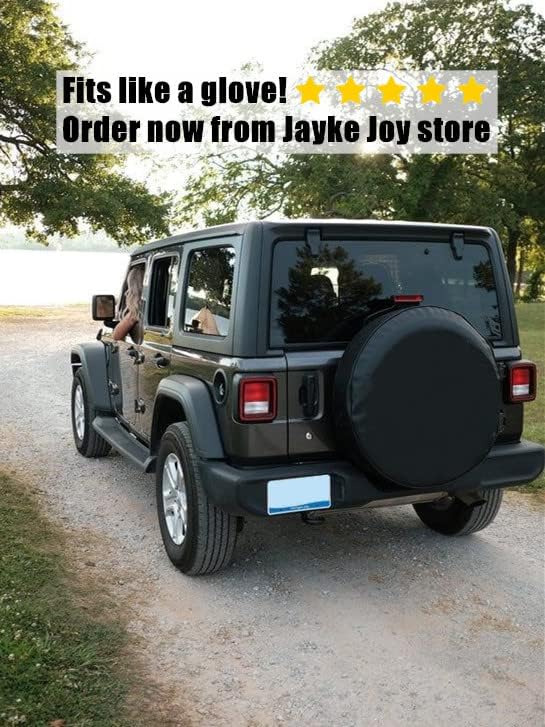 Miniatura 6 de Cubierta de neumático de repuesto, color negro, impermeable, de piel de PVC, a prueba de polvo, ajuste universal para Jeep, remolque, RV, SUV,