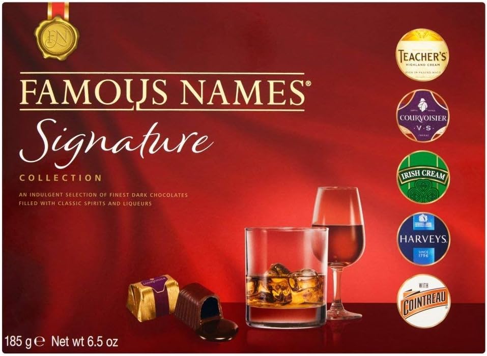 Elizabeth Shaw Famous Names The Signature Collection 20 Finest Liqueur Christmas Chocolates 165g Case of 8