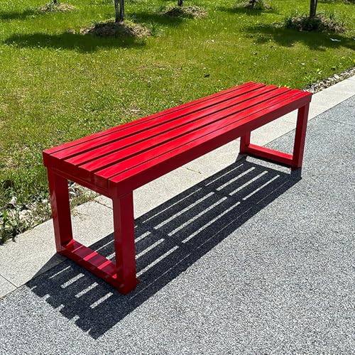Banco de exterior de gran capacidad con asiento de listones para patio y césped