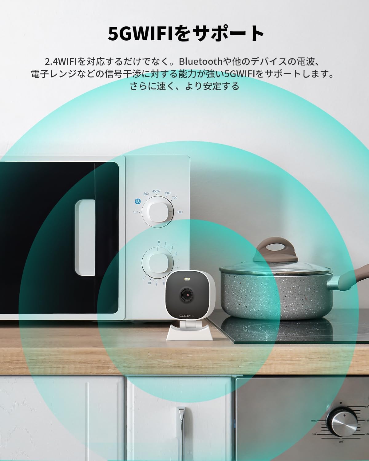 Diagram showing 5G WiFi signal strength around the camera