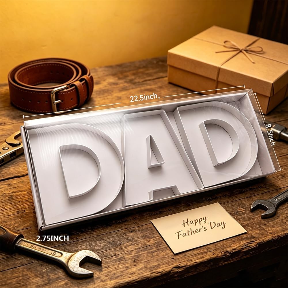 WENPACK Empty Sweet Gift Box DAD Cardboard Letter Shaped Fillable Chocolate Strawberry Flower Packaging (DAD)
