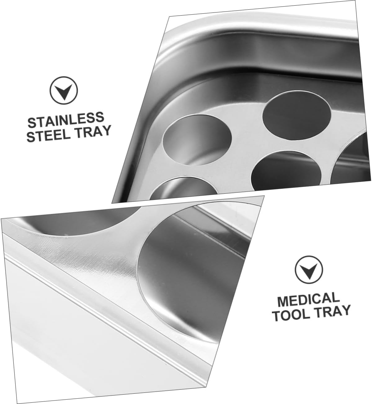 Thick Stainless Steel Square Tool Tray Storage Plate Metal Therapist Tray Stainless Steel Plate Clinic Tool