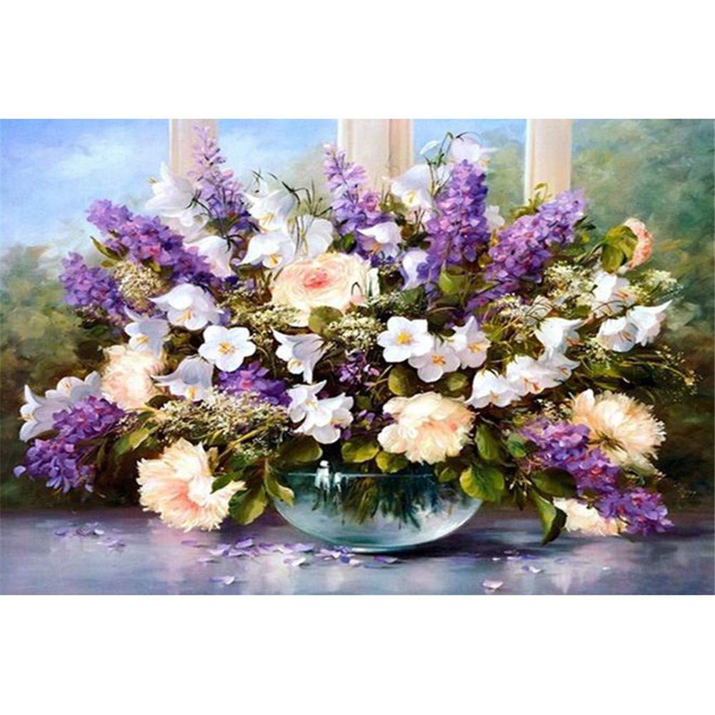 Peinture diamant 5D kit complet fleurs idée cadeau fait main pour adultes et enfants