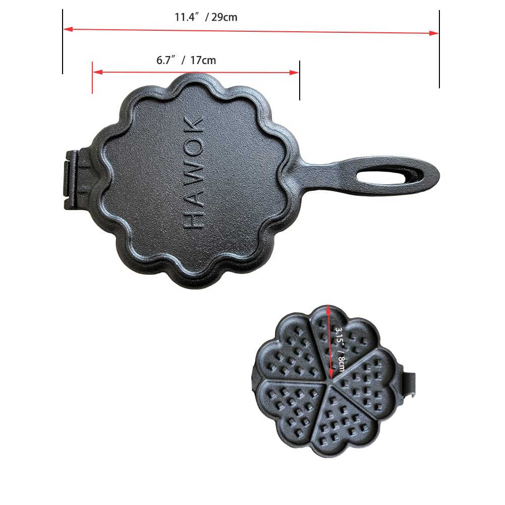 cast iron heart waffle maker