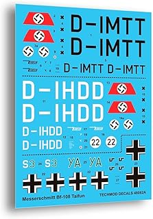 Techmod 48062 1/48 Messerschmitt Bf 108 Taifun Aircraft Wet Decal WWII