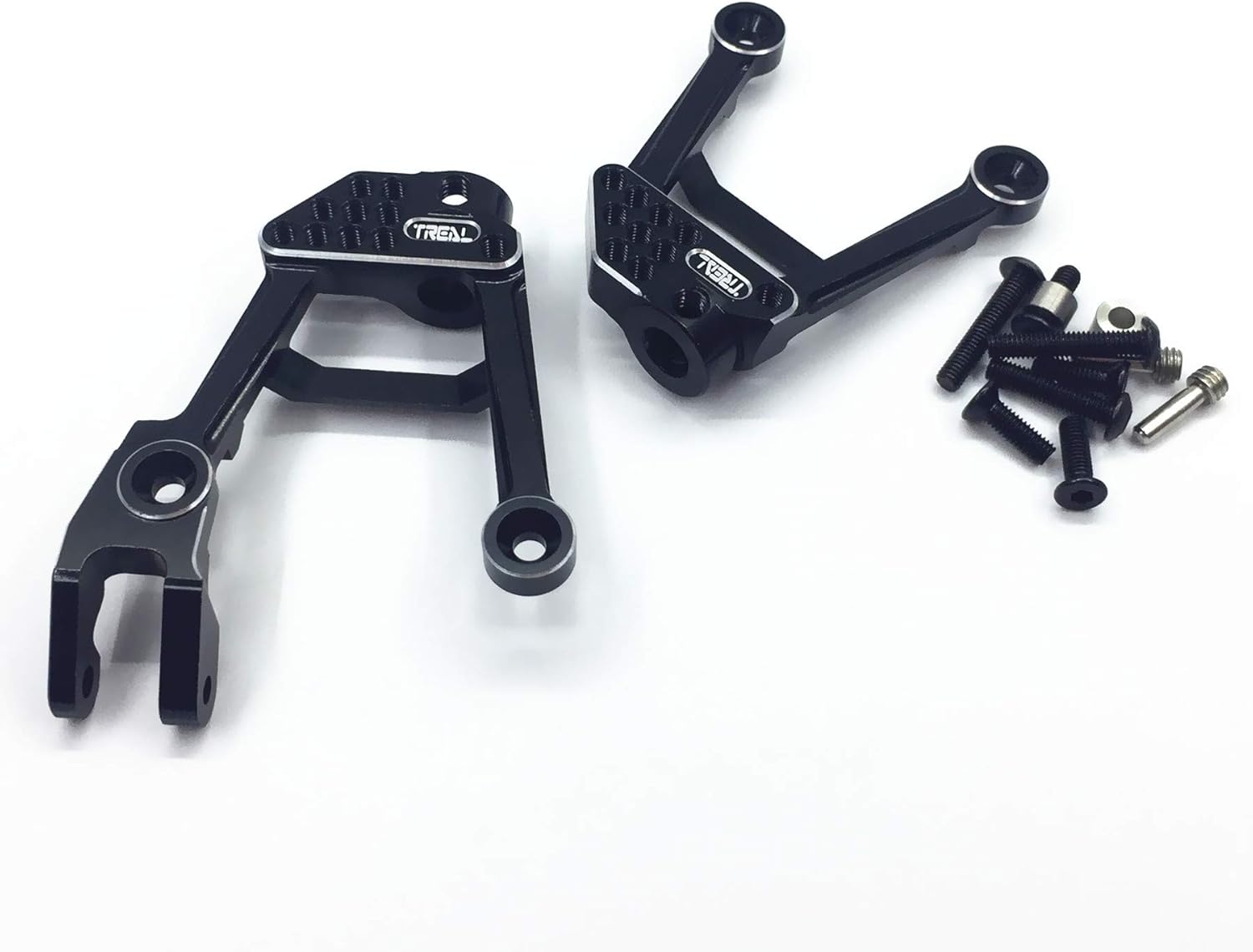 TREAL SCX10 II Shock Towers Aluminum Front Shock Towers Shock Hoops for Axial SCX10 2 90046 90047 1/10 Scale Crawlers Truck Upgrades (Black)