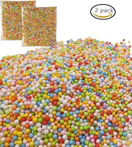 Comfun 22000pcs Mini Styrofoam Foam Balls DIY Craft Supplies for Stick to Slime and Wedding Party Decoration,0.1 to 0.13 Inch Mixed Colors