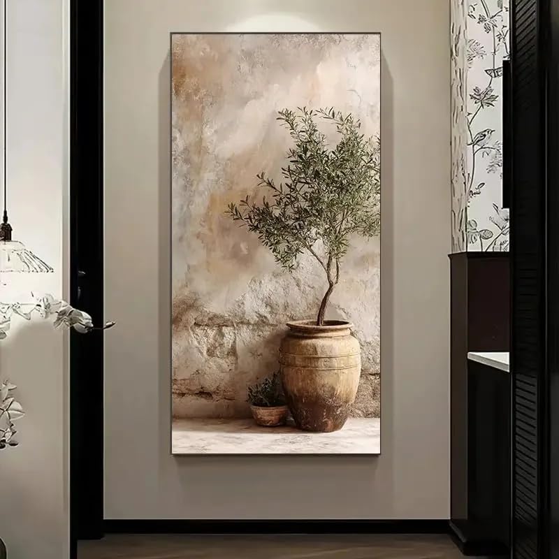 Tableau sur toile olivier pour habiller un mur vide et illuminer un salon sombre